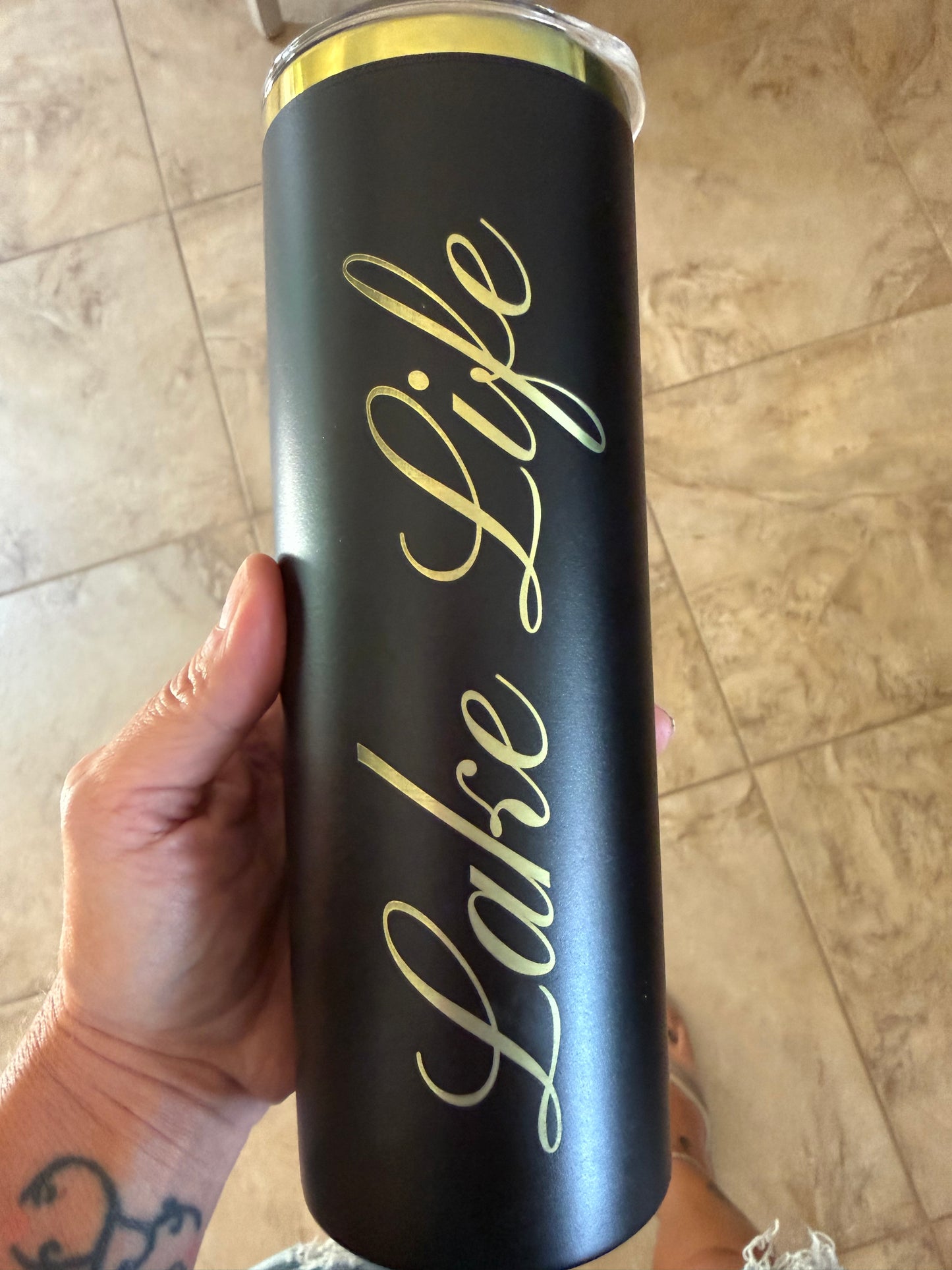 20 oz Black-to-Rainbow Stainless Tumbler